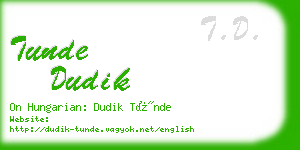 tunde dudik business card